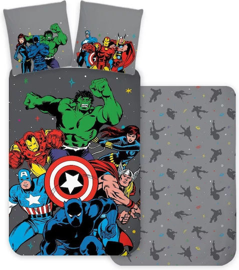 Set Kinderbettbezug Einzel mit Kissenbezug Gray 140x200cm