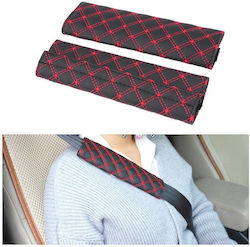 Set of 2pcs Car Seat Belt Pads Red