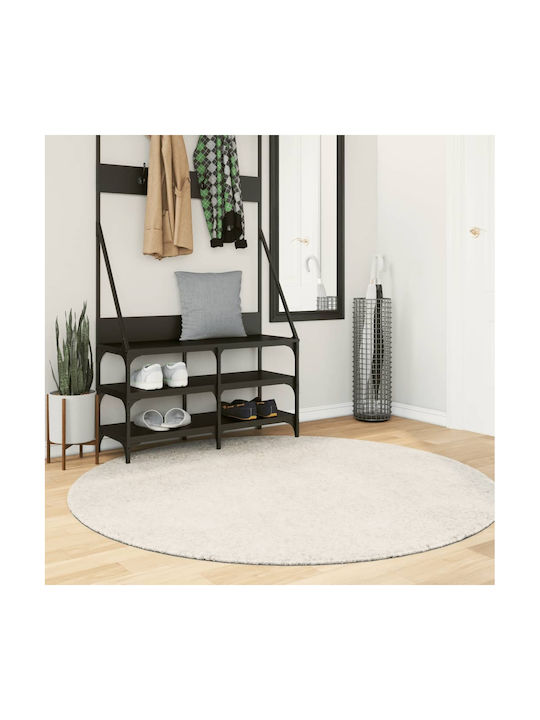 vidaXL Rug Round Cream