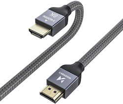 Wozinsky WHDMI-10 HDMI 2.1 HDMI мъжки - HDMI мъжки 1 м Сив