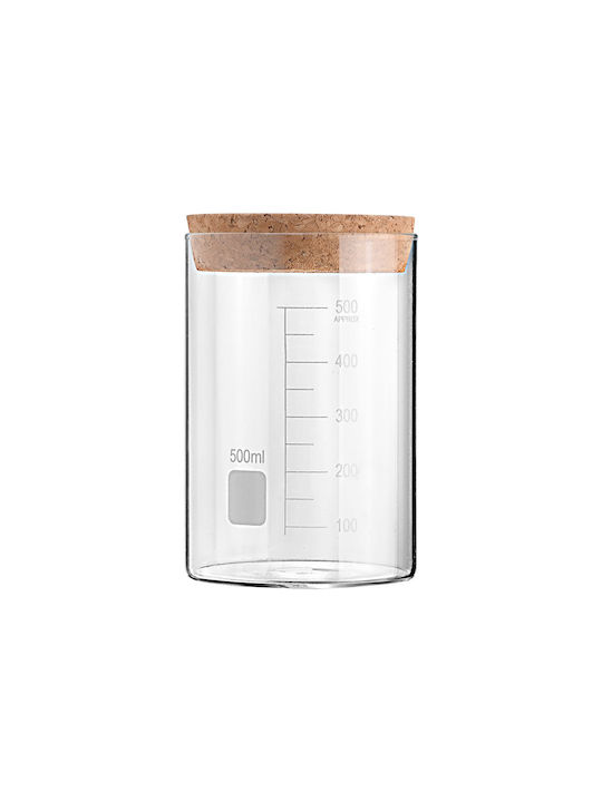 Estia Vase General Use with Cork Glass Transparent 500ml
