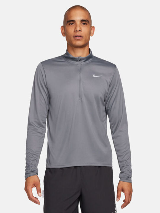 Nike Pacer Men's Athletic Long Sleeve Blouse Dri-Fit with Zipper GRI