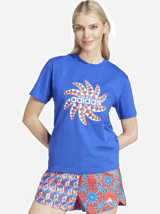 adidas x FARM Rio Graphic T-Shirt Blau adidas x FARM Rio Graphic T-Shirt Blau