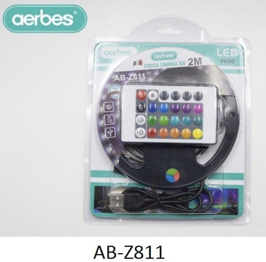 Aerbes LED Strip RGB Light 2m with Remote Control