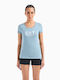 Emporio Armani Damen Sport T-Shirt Hellblau