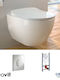 Creavit Free Wall-Mounted Toilet Rimless with Slim Cover Soft Close White