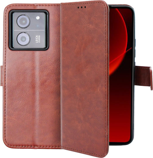 Crazy Horse Brieftasche Synthetisches Leder / Kunststoff / Silikon Braun (Xiaomi 13T / 13T ProXiaomi 13T / 13T Pro)