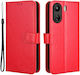 Crazy Horse Wallet Piele artificială / Plastic / Silicon Roșu (Redmi 13C / Poco C65 4G)