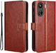 Crazy Horse Wallet Synthetic Leather / Plastic / Silicone Brown (Redmi 13C 4G / Poco C65 4G)