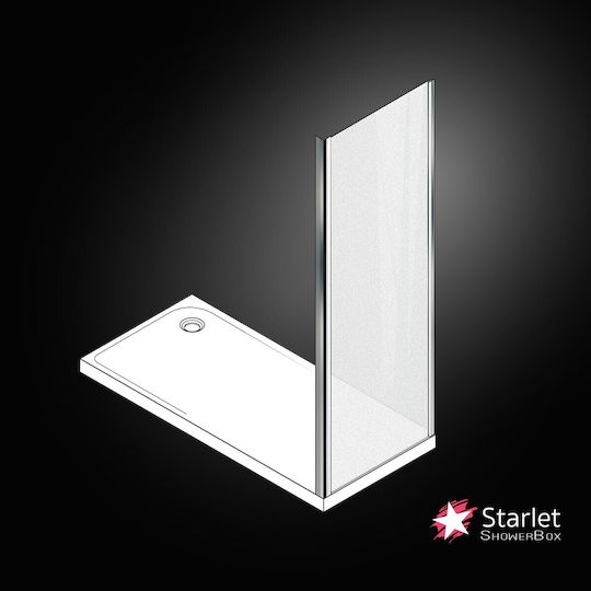 Starlet Fixed Side for Shower 69-72x180cm Fabric Chrome