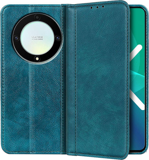 Honor Wallet Litchi Leather Piele / Silicon Verde (Honor Magic 5 Lite 5G)
