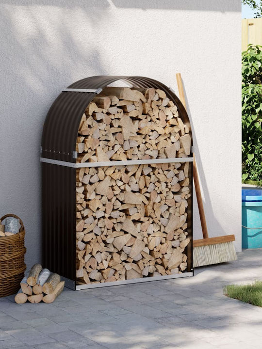 vidaXL Inox Ράφι Αποθήκευσης Ξύλων 80x45x120cm Καφέ