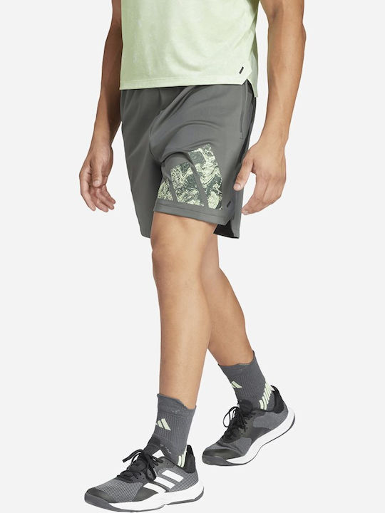 Adidas Workout Logo Knit Bermudă Sportivă de Bărbați GREEN