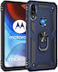 Erbord Umschlag Rückseite Metallisch Marineblau (Motorola Moto E7 Leistung / E7i Leistung)