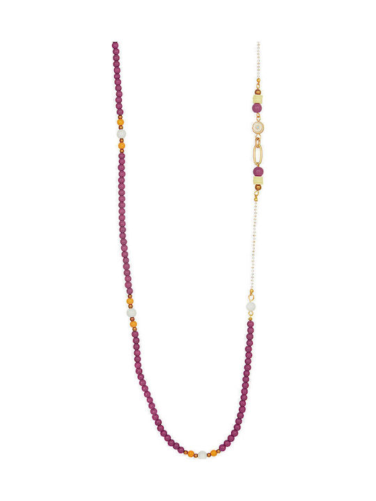 Achilleas Accessories Stahl Halskette Lila