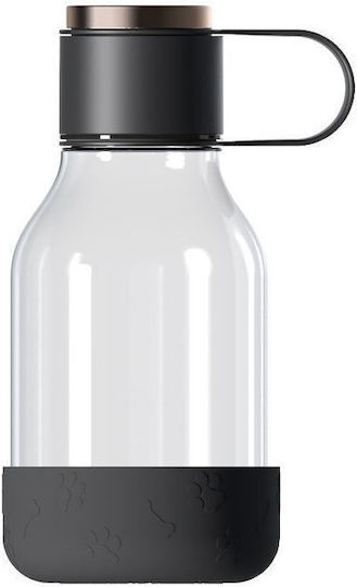 Asobu Flasche Wasser Glas mit Schraubverschluss Schwarz