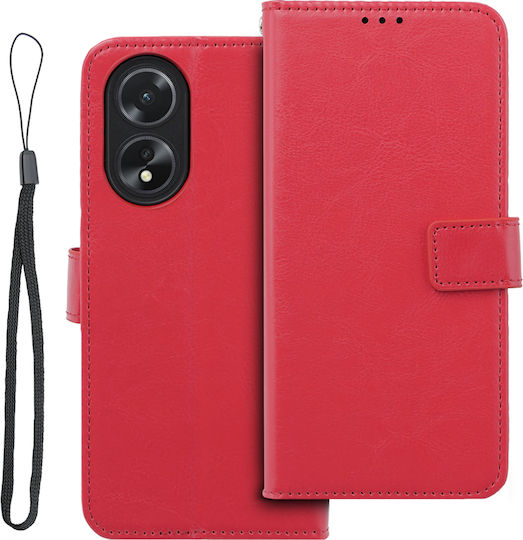 Crazy Horse Портмоне Изкуствена кожа / Пластмаса / Силикон Червен (Oppo A38 4G)