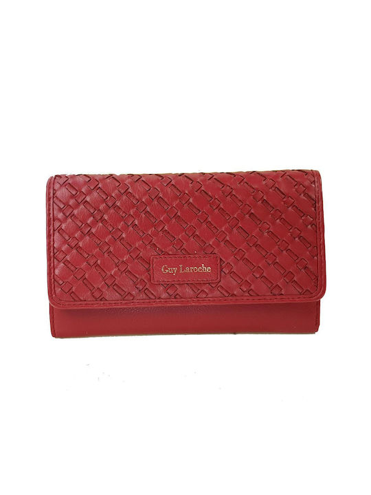 Guy Laroche Small Leather Women's Wallet Coins with RFID Red