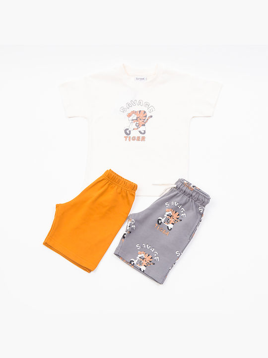 Trax Kinder Set mit Shorts Sommer 3Stück ecru