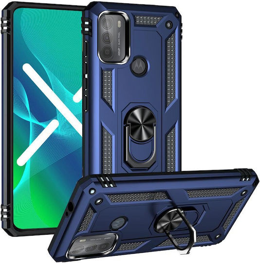 Erbord Umschlag Rückseite Metallisch Blau (Moto G50)