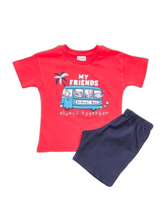 Trax Kinder Set mit Shorts Sommer 2Stück Rot