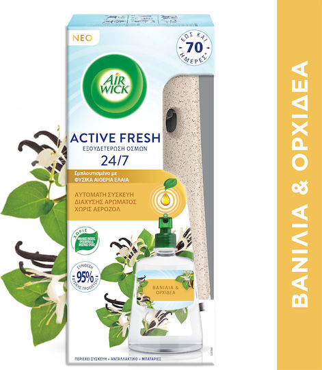 Airwick Συσκευή Ψεκασμού Active Fresh Βανίλια & Ορχιδέα 228ml
