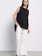 Hohe Taille Jogginghose White