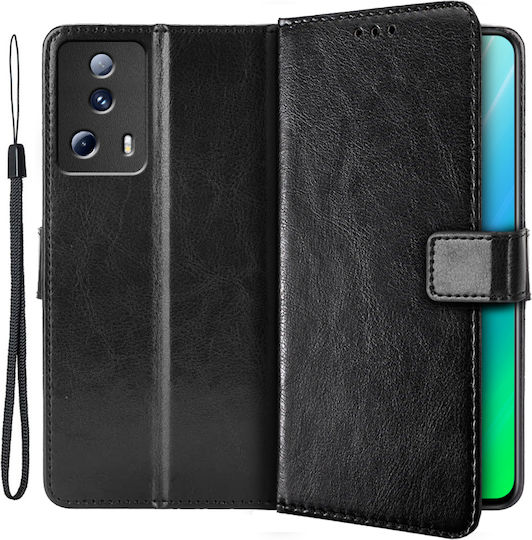 Crazy Horse Wallet Δερματίνης / Πλαστικό / Σιλικόνης Μαύρο (Xiaomi 13 Lite)