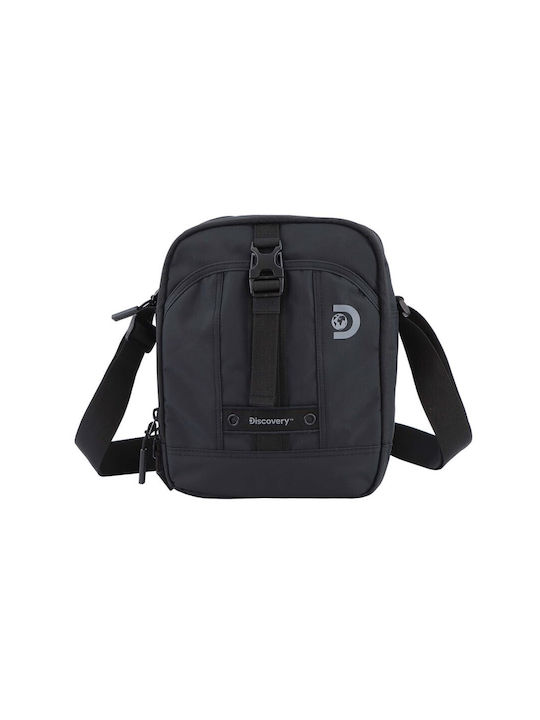 Discovery Fabric Shoulder / Crossbody Bag with Zipper, Internal Compartments & Adjustable Strap Black 23x10x29cm