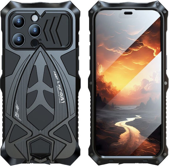 Luphie 360 Vollschutz Metallisch Schwarz (iPhone 15 Plus / 16 Plus)