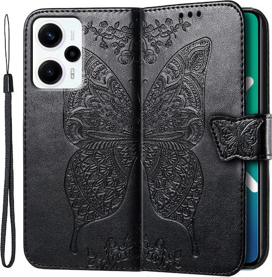 Xiaomi Butterfly Book Δερματίνης / Πλαστικό / Σιλικόνης Μαύρο (Xiaomi Poco F5)