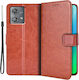 Crazy Horse Brieftasche Synthetisches Leder / Kunststoff / Silikon Braun (Motorola Edge 40)