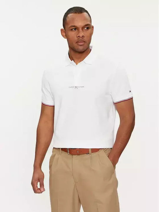 Tommy Hilfiger Ανδρικό T-shirt Κοντομάνικο Polo Λευκό