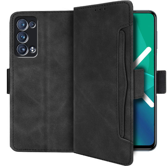 Erbord Book Δερματίνης / Πλαστικό / Σιλικόνης Μαύρο (Oppo Reno6 Pro)