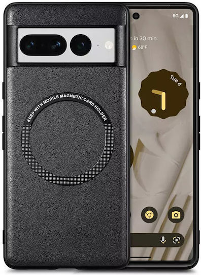Back Cover Piele / Piele artificială / Silicon Negru (Google Pixel 7 Pro)