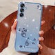 Samsung Glitter Flower Back Cover Silicone Blue (Samsung Galaxy A55 5G)