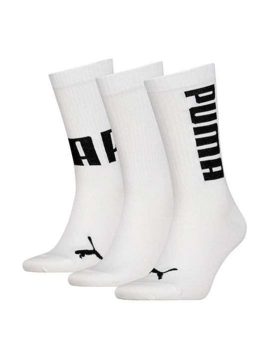 PUMA Logo Αθλητικές Κάλτσες Λευκές 3 Ζεύγη