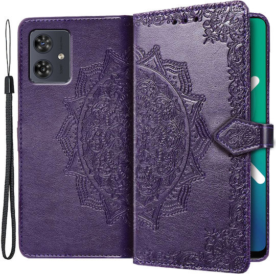 Motorola Book Δερματίνης / Πλαστικό / Σιλικόνης Μωβ (Motorola Moto G54 5G)