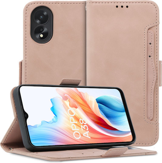 Oppo Book Synthetic Leather / Plastic / Silicone Pink (Oppo A38 4G)