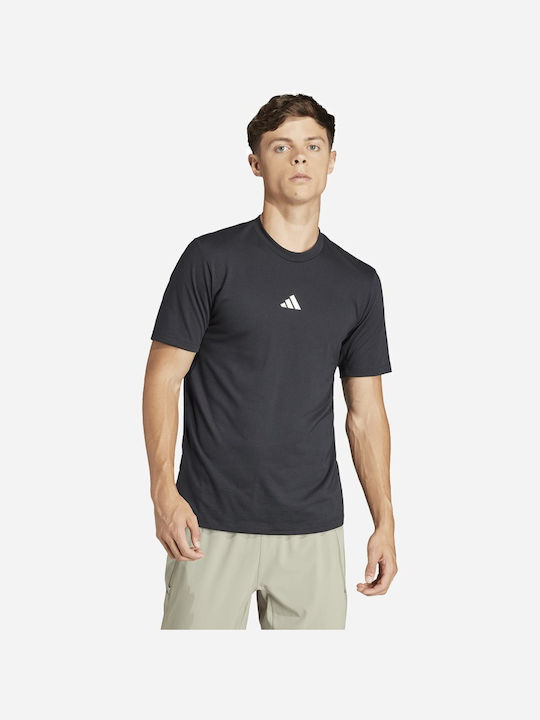 Adidas Ανδρικό Αθλητικό T-shirt Κοντομάνικο Μαύρο