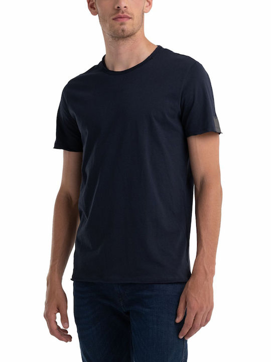 Replay Herren T-Shirt Kurzarm Marineblau