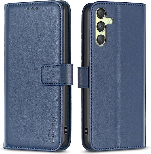 Binfen Wallet Case Synthetic Leather 0.3mm Blue for Galaxy A25 5G