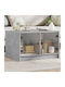 Rectangular Side Table Glass Grey L68xW50xH42cm