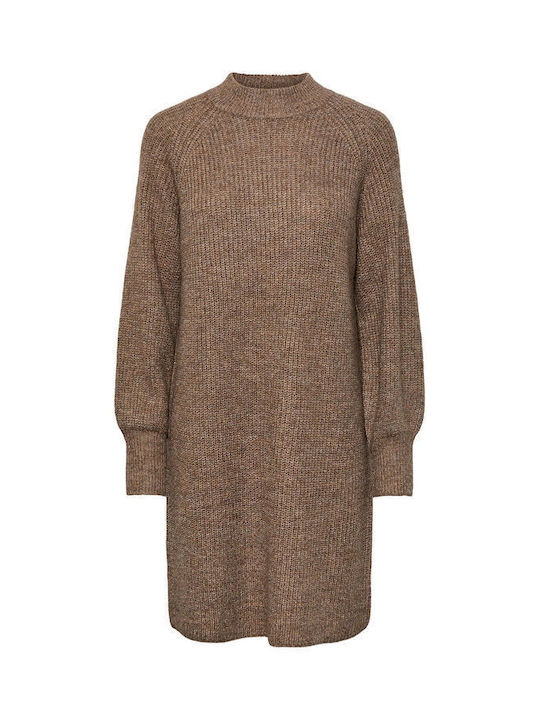 Pieces Mini Dress Knitted Brown