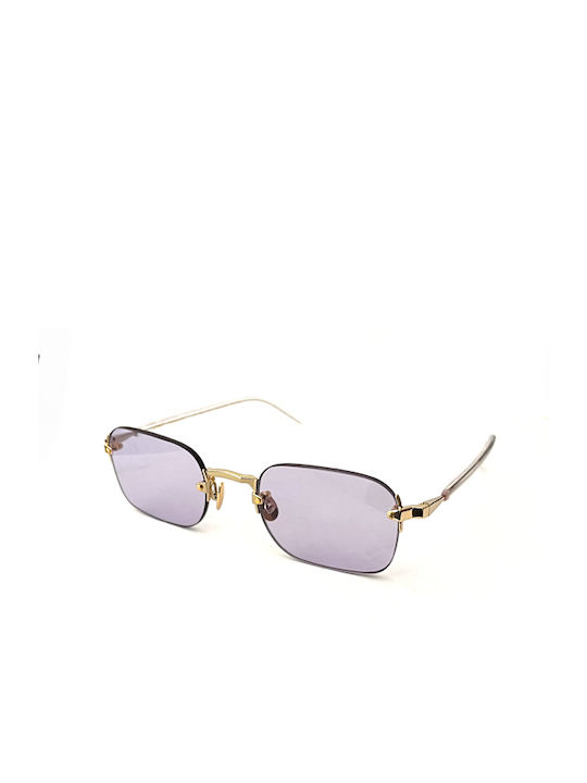 Gast Domsa Sunglasses with Gold Metal Frame and Purple Lens