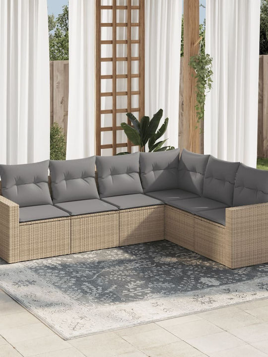 Corner Outdoor Sofa Rattan with Cushions 55x55x...