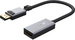 Cabletime Convertor DisplayPort masculin în HDMI feminin Gri 1buc (CT-P02G4K60R)