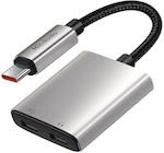Mcdodo 2in1 Convertor USB-C masculin în USB-C 2x femelă