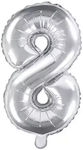 Balloon Number 8 Silver 45cm