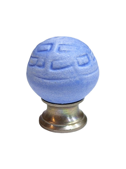 Premier Kinder Knopf Möbelgriff aus Zamak & Metallisch & Porzellan in Blau Farbe 11777-000-ARG1 1Stück